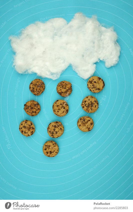 #AS# Cookie Rain, Cooookie Raaain Art Esthetic cookie Comic Creativity Clouds Many Delicious Snack Snackbar Idea Exceptional Blue Sky Weather Colour photo