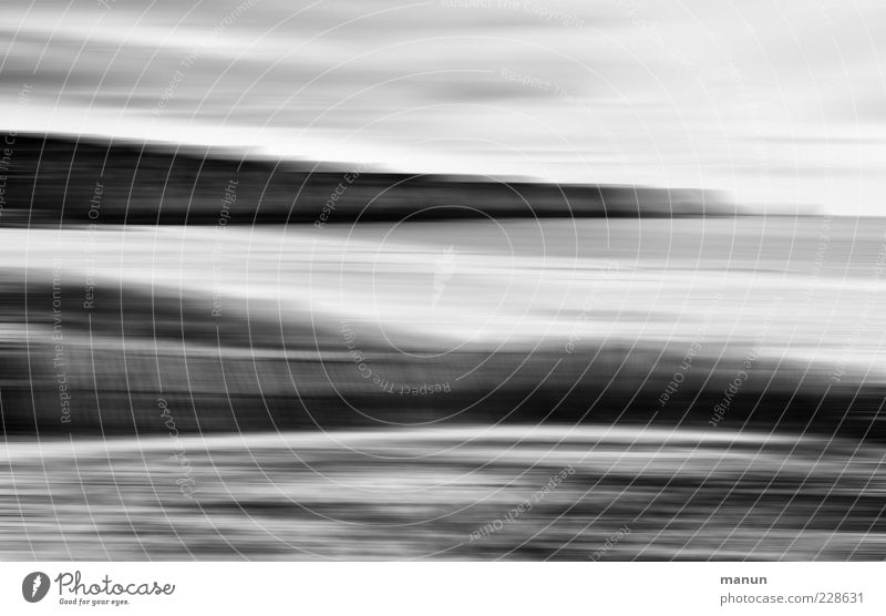 beach areas Nature Landscape Elements Coast Beach Ocean Black & white photo Day Exceptional Motion blur Abstract Deserted