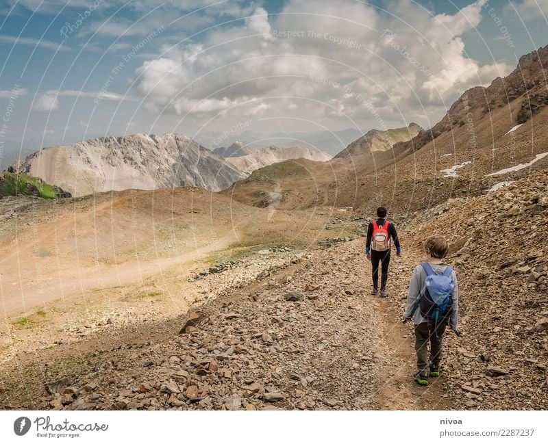 Hiking with your dad Harmonious Adventure Expedition Summer Human being Masculine Boy (child) Man Adults Father 2 Environment Nature Landscape Elements Earth