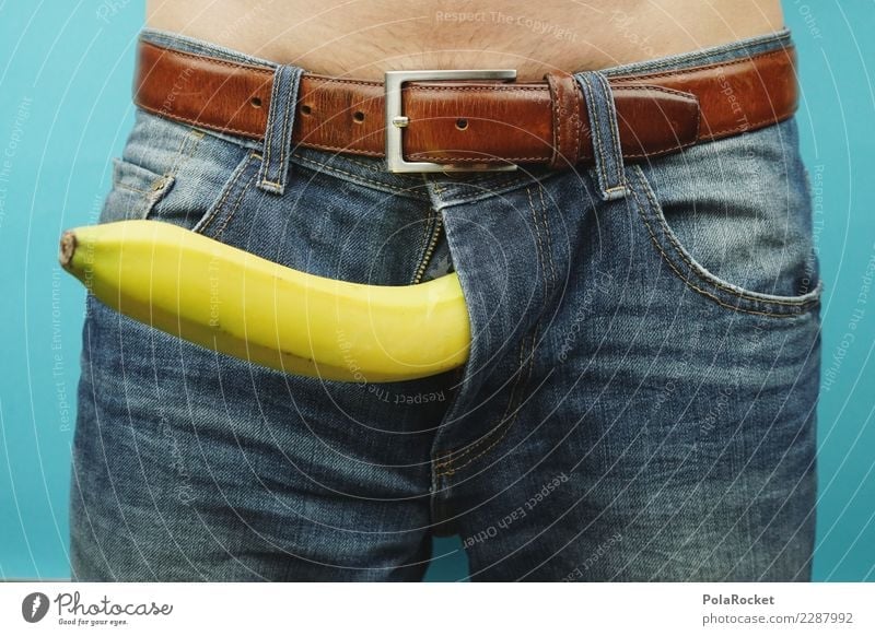 #AS# Banana to man Art Kitsch Jeans Belt Man Masculine Male nude Penis Genitalia Childish Exceptional Sexuality Sex drive Fantastic Instinct Virility Potency