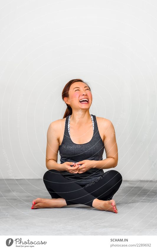 Yoga students showing different yoga poses. Laughing is allowed Lifestyle Relaxation Sports Human being Feminine Young woman Youth (Young adults) Woman Adults 1