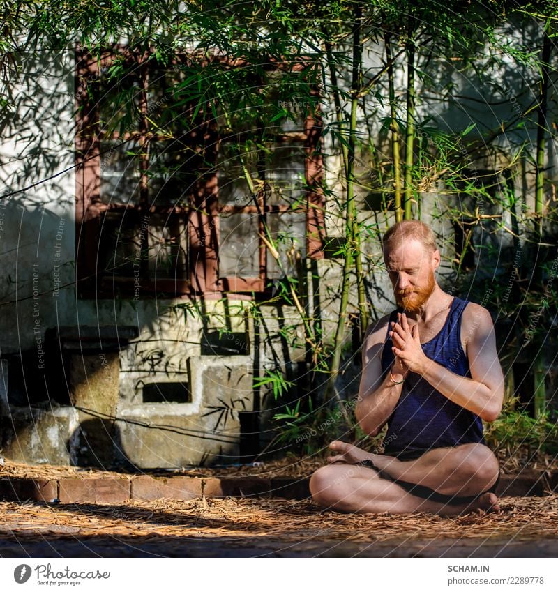 Yoga teacher portrait. Red hair man with a red beard showing the lotus pose Lifestyle Relaxation Calm Meditation Human being Masculine Man Adults 1