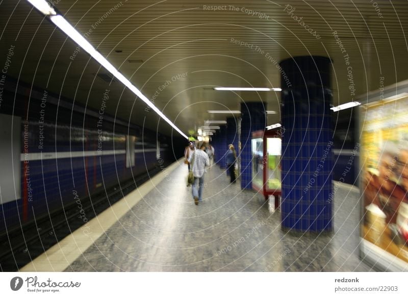 underground Underground London Underground Station Man Railroad Platform Reeperbahn Architecture Train station Walking reflection Hamburg Passenger Blur