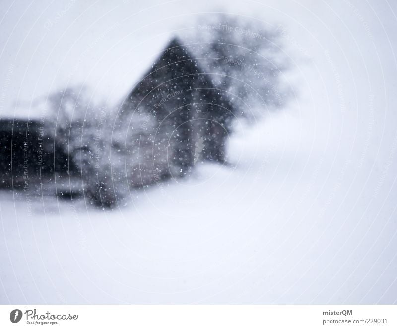 Winter fairy tale. Esthetic Snowfall Snowscape Witch's house Hut Storm Snowflake Snowstorm Snow layer Blur Winter mood Winter's day Austria Romance Oversleep