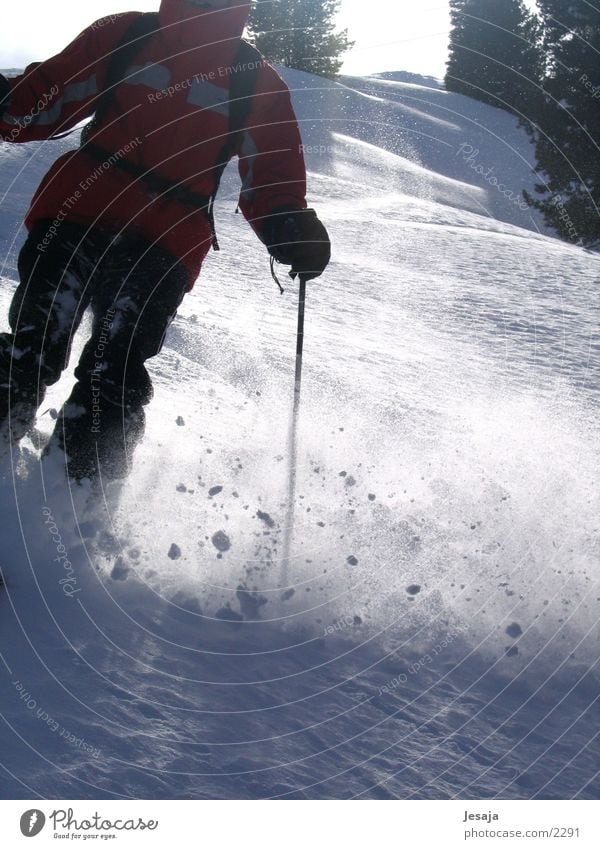 deep powder snow Skiing Deep snow Sports Ski run Dynamics Pow Wow Ski-run Skier 1 Exterior shot Colour photo Winter vacation