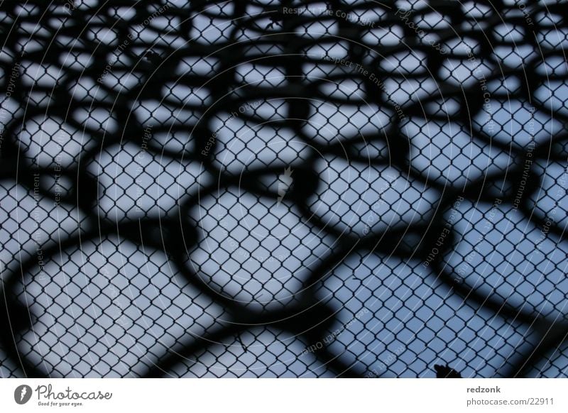 The urge for freedom 2 Fence Grating Wire netting Fold Barrier Black Things Looking Sky Freedom Net Penitentiary Blue Perspective Escape