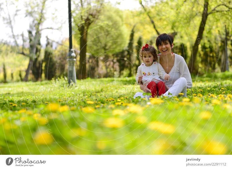 mother and little girl playing in the park Lifestyle Joy Happy Child Human being Feminine Baby Girl Woman Adults Mother Family & Relations Couple Infancy 2
