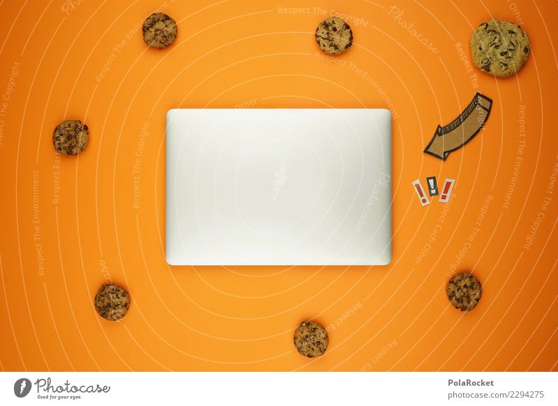 #AS# Cookies Inside ? Computer Fear cookies Notebook Silver Arrow Exclamation mark Concern Esthetic Creativity Virus Attack Aggressive noteb Data protection