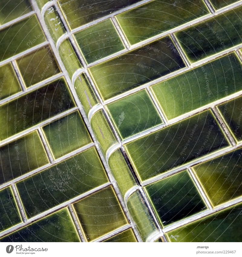 wall Wall (barrier) Wall (building) Facade Line Simple Green Tile Mosaic Colour photo Close-up Pattern Structures and shapes Tilt Detail Deserted Insulation