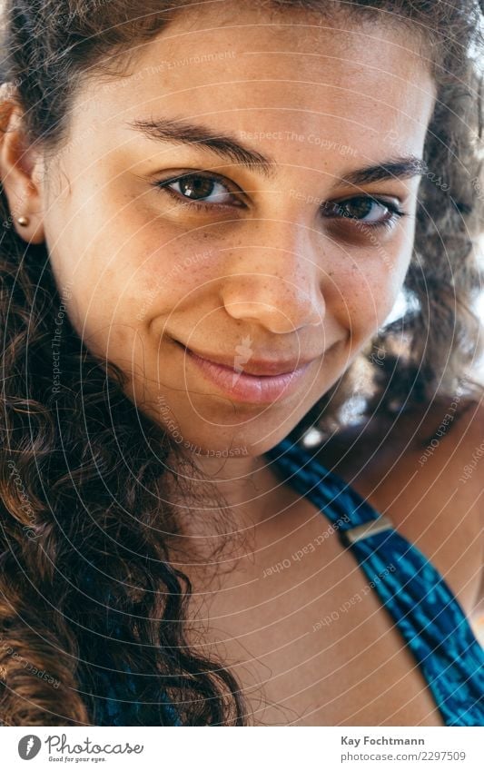 Portrait of a young Brazilian woman Exotic Beautiful Skin Face Wellness Harmonious Well-being Contentment Relaxation Vacation & Travel Summer Human being