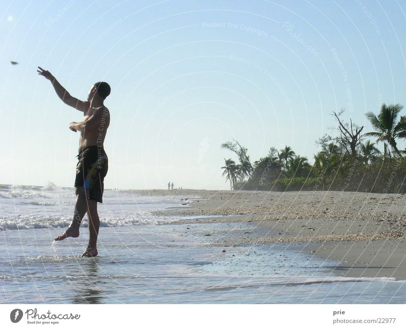 Prie by the sea Ocean Beach Vacation & Travel Man Sand Sun Throw