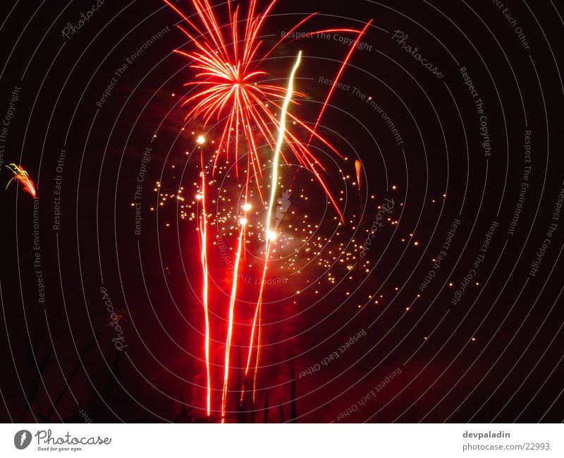 splendour of fireworks New Year's Eve Long exposure Night Light Firecracker Feasts & Celebrations Reaction