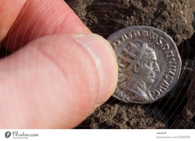 Roman coin Business Coin Money Historic Silver Caesar Roman coins Rome Old Old coins silver coin Roman Empire Treasure treasure trove denarius Colour photo