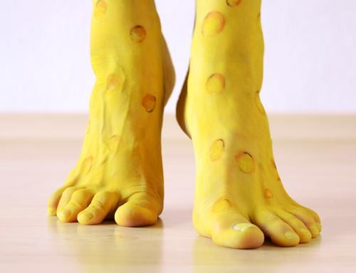 cheese foot Cheese Feet 1 Human being Fragrance Funny Yellow Hollow Toes Malodorous Smelly Colour photo Multicoloured Interior shot Close-up Pattern Painted