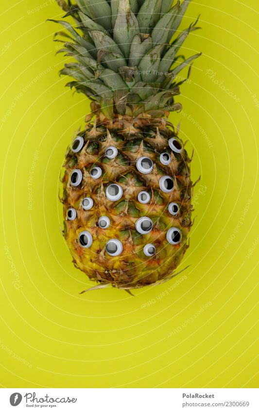 #AS# Pineapple Spy Food Laughter Eyes Creativity Fruit Diet Pound Yellow Exotic Tropical fruits Vitamin Lean Fresh Facial expression Stupid Healthy Eating