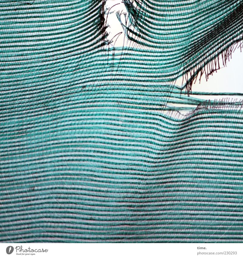 load test Cloth Line Broken Blue Protection Poverty Apocalyptic sentiment Adversity Change Destruction Textiles Drape Turquoise Hollow Torn Undulating