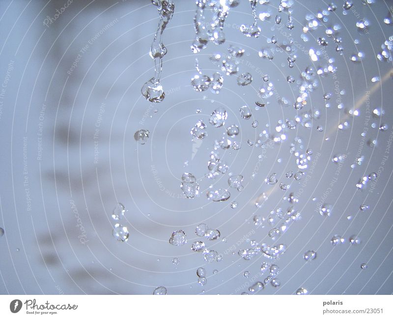 water drops Drops of water Near Sphere Blue light construction