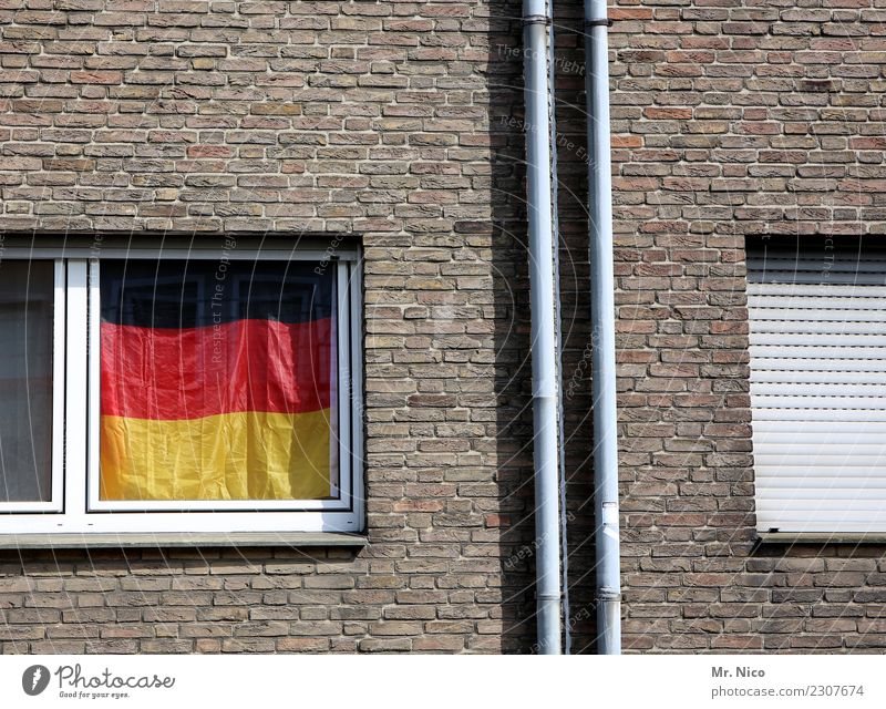 Window color Wall (barrier) Wall (building) Facade Gold Red Black Germany Flag Roller shutter Pride Ensign Patriotism German Flag Apartment house