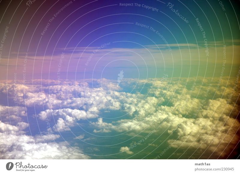 polarizing filter Air Sky Clouds Horizon Summer Climate Climate change Beautiful weather Freedom Colour photo Deserted Copy Space top Copy Space bottom