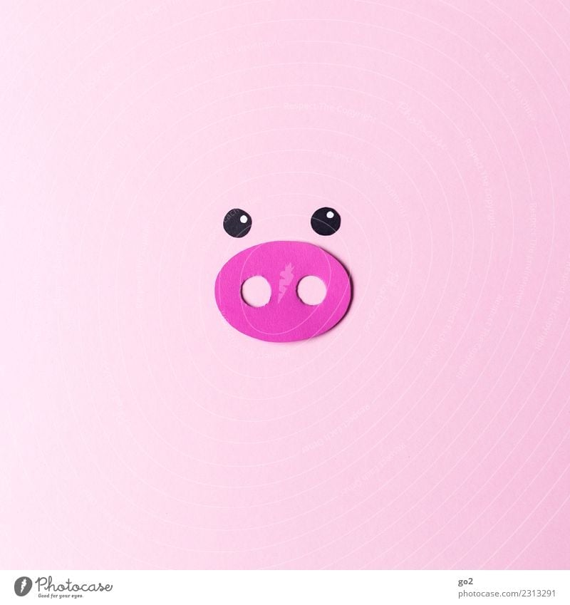 oink Meat Sausage Nutrition Leisure and hobbies Handicraft Butcher Animal Animal face Swine Nose Eyes 1 Paper Socket Esthetic Simple Funny Cute Pink