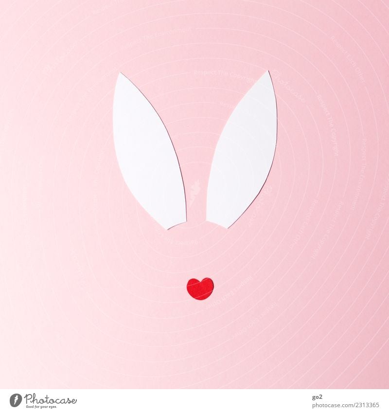 Happy Easter Handicraft Animal Hare & Rabbit & Bunny Ear Sign Heart Happiness Funny Cute Cliche Emotions Anticipation Love of animals Creativity Colour photo
