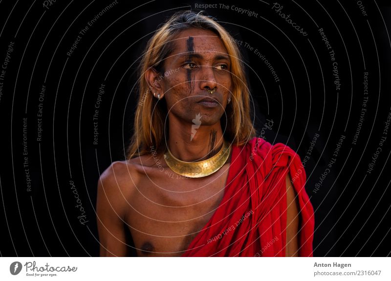 Tamil tiger Human being Androgynous Head 1 30 - 45 years Adults Accessory Jewellery Bow tie Long-haired Honor Self-confident Willpower Passion Tamiles Indian