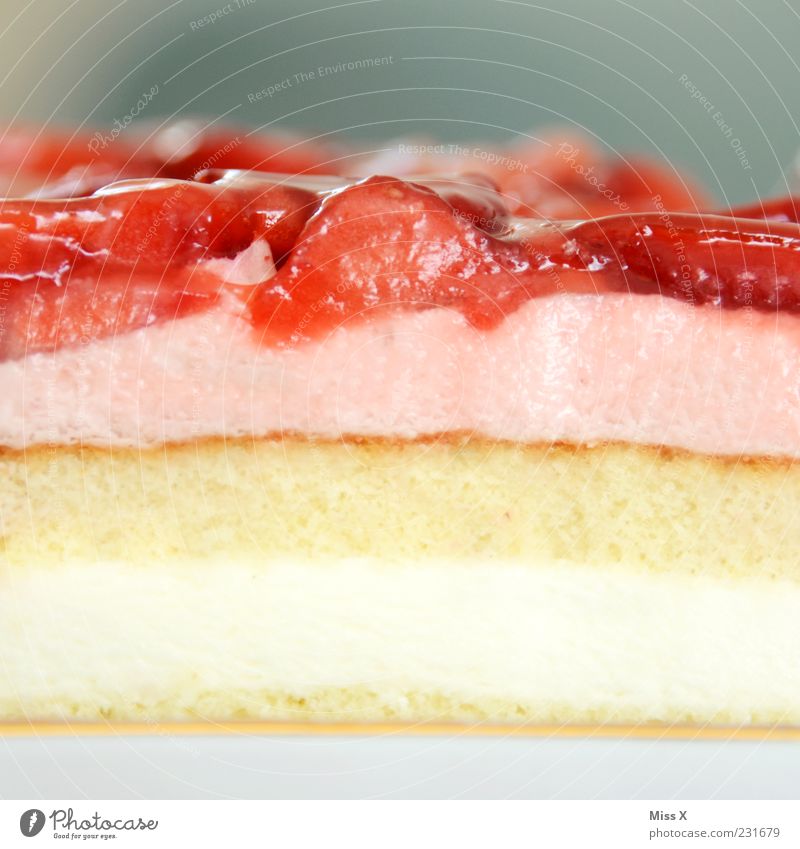 cake day Food Fruit Cake Dessert Nutrition Fresh Delicious Juicy Sweet Pink Strawberry pie Gateau Piece of gateau Part Cross-section Cream Food photograph