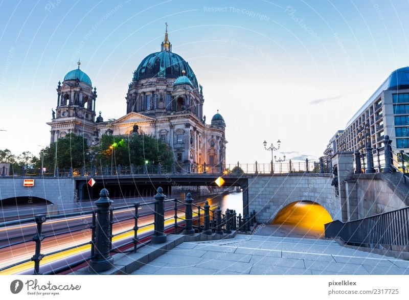 Berlin Cathedral in the blue hour Vacation & Travel Tourism Trip Sightseeing City trip Night life Germany Europe Town Capital city Downtown Old town Church Dome