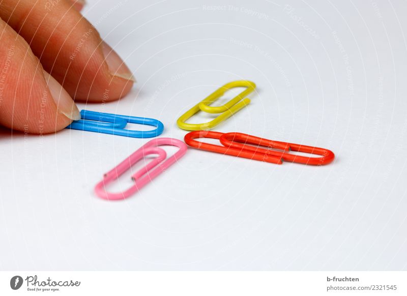 intersection Office work Workplace Business Career Success Meeting Team Fingers Sign Touch Movement To hold on Multicoloured Paper clip intersection point Node