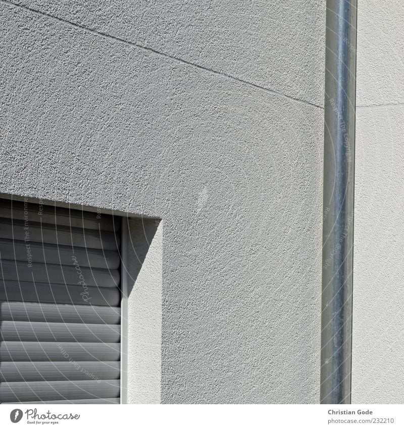 flushes forward Deserted House (Residential Structure) Manmade structures Building Architecture Wall (barrier) Wall (building) Facade Window Gray Downspout