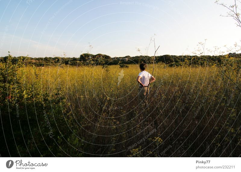 Family Heritage - Meadow, North Sardinia, Italy Summer Island Human being Masculine Man Adults Life Back 1 Nature Landscape Field Think Free Yellow Green