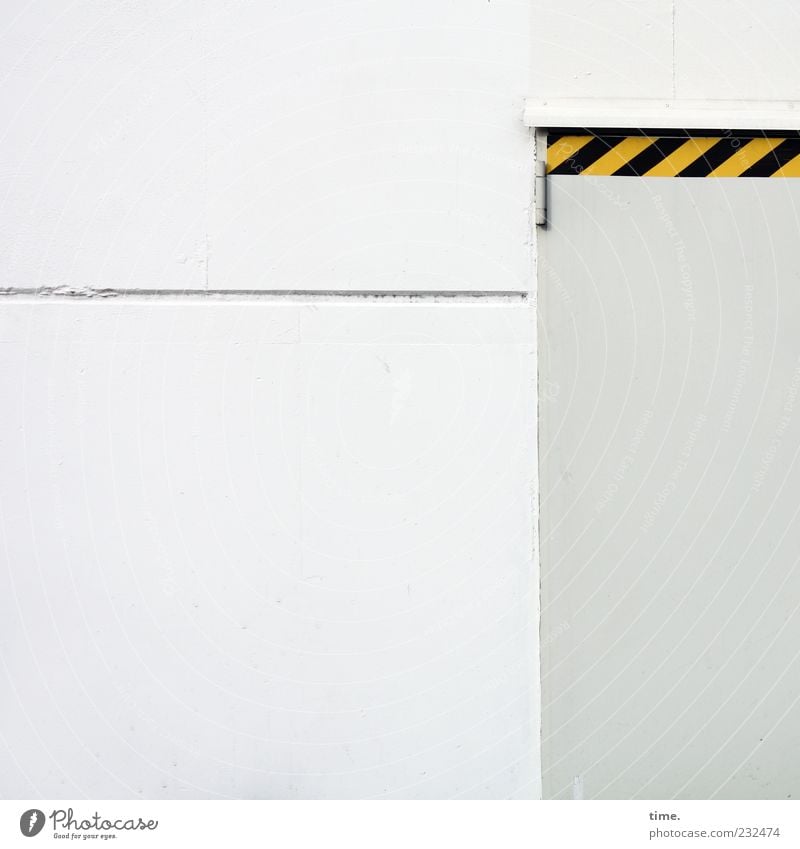 black-yellow announcement attempt Industry Door Signage Warning sign Line Bright Yellow Gray Black White Packing film Hinge Warning label Entrance Closed