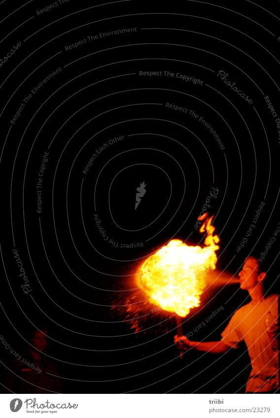 fire spitting Night Dark Man Blaze Flame Bright