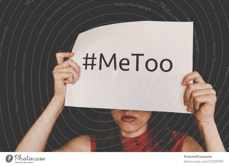 Woman showing note saying #MeToo Sign Characters Sex Sexuality Argument Innocent Distress hash day Information Annoyance Sacrifice Uphold Piece of paper