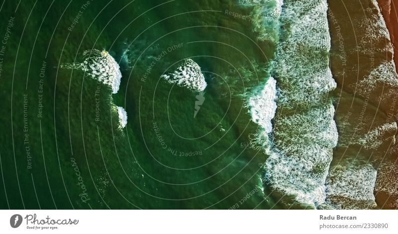 Aerial View From Flying Drone Of Ocean Waves Environment Nature Landscape Water Weather Coast Beach Bay Island Exotic Beautiful Natural Green Adventure Energy