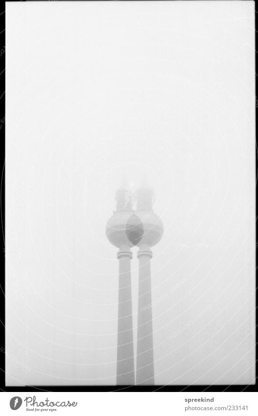 tv twin Berlin TV Tower Downtown Berlin Capital city Architecture Landmark Television tower Esthetic Gray Silver Symmetry Change Subdued colour Exterior shot
