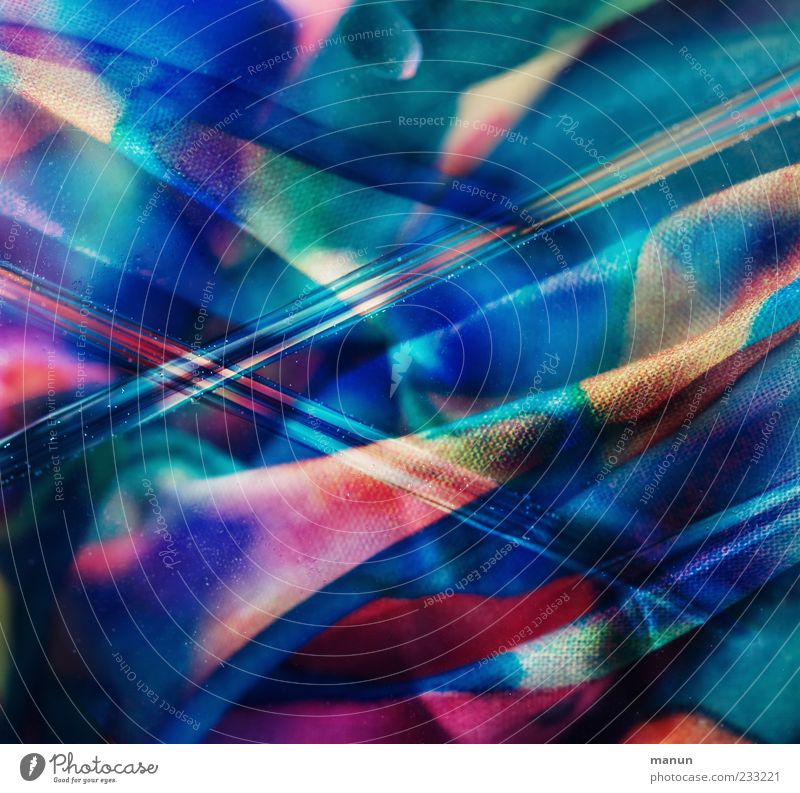 Textile processing I Cloth Exceptional Cool (slang) Blue Bizarre Design Whimsical Colour photo Close-up Detail Abstract Pattern Structures and shapes Deserted