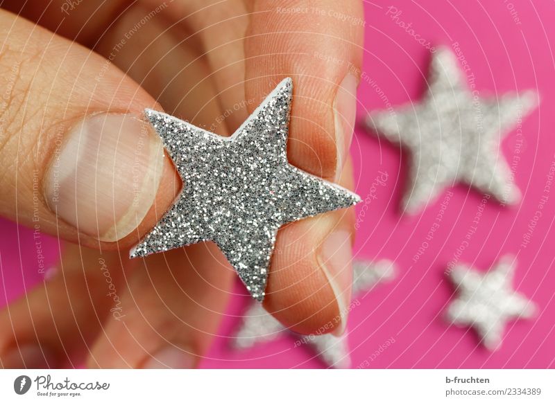 decor star Feasts & Celebrations Man Adults Fingers Decoration To hold on Looking Dream Glittering Kitsch Silver Romance Desire Star (Symbol) Adornment