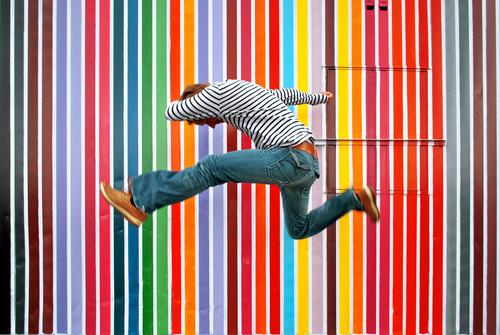 pantone Lifestyle Style Human being Masculine Man Adults 1 Art Culture Jump Stripe Jeans Color chart Colour selection Success Versatile Colour photo