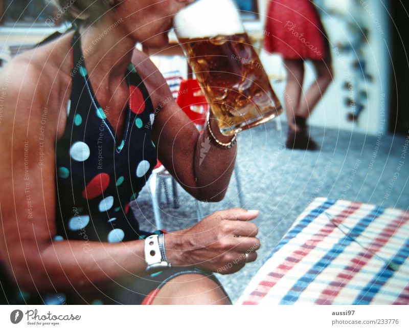 Then someone suggested an orgy.... Beer free beer Lady Drinking Alcoholic drinks Oktoberfest Bavaria Blur 1 Sit Beer garden Woman Characteristic Upper body