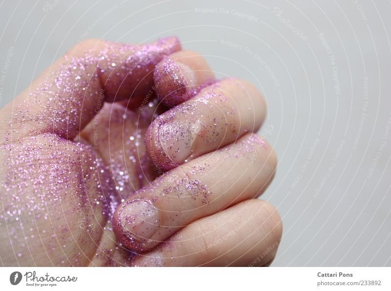 pixel dust Hand Fingers Thumb Fingernail Plastic Touch To hold on Glittering Playing Simple Near Violet Pink Trust Inspiration Value Delicate Smooth Bright Thin
