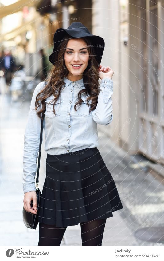young woman in urban background wearing casual clothes Lifestyle Elegant Style Happy Beautiful Hair and hairstyles Face Human being Feminine Young woman