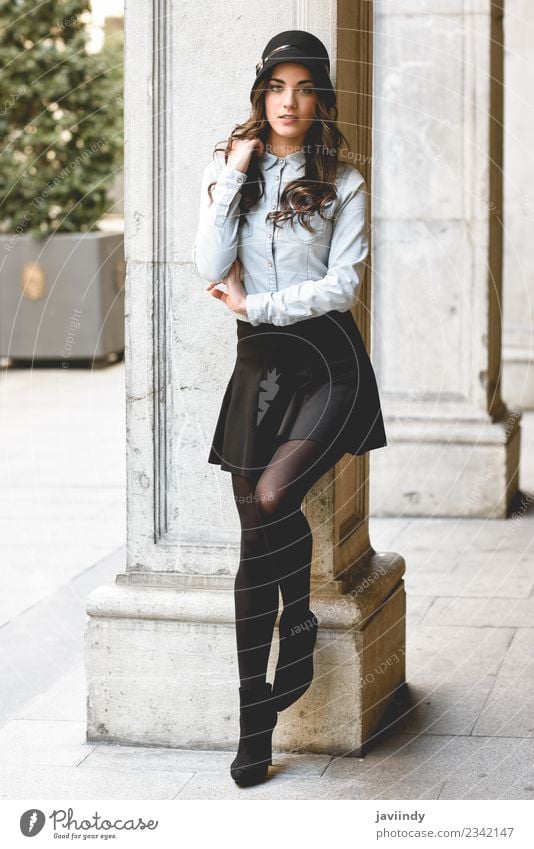 young woman in urban background wearing casual clothes Lifestyle Elegant Style Happy Beautiful Hair and hairstyles Face Human being Feminine Young woman