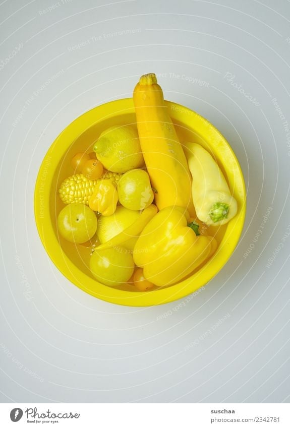 yellow vegetables Vegetable Fruit Fresh Healthy Healthy Eating Yellow Food Nutrients Vitamin Zucchini Pepper Lemon Tomato yellow plums Bowl Colour Maize Chili