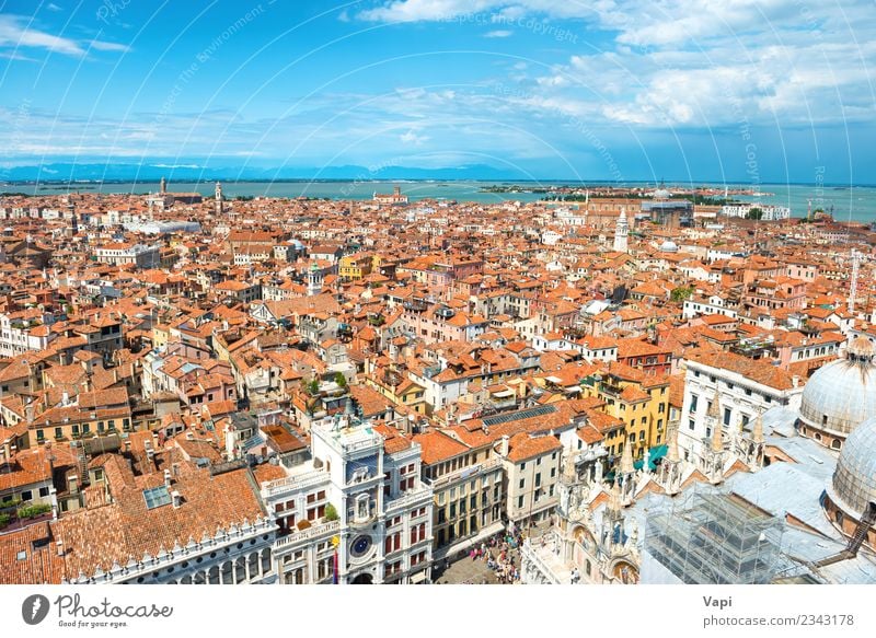 Aerial view on Venice roofs, houses and sea Vacation & Travel Tourism Trip Adventure Far-off places Freedom Sightseeing City trip Summer Summer vacation Island