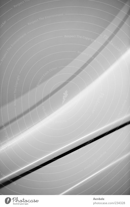 abstract Metal Line Varnish Abstract Dynamics Reflection Black & white photo Interior shot Artificial light Formation Close-up Detail Gray Deserted