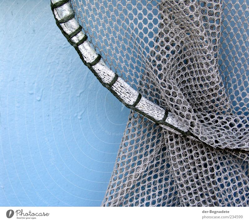 The network Tool Water Navigation Fishing boat Steel Knot Net Circle Paintwork To hold on Hang Round Blue Gray Nostalgia Landing net Loop Subdued colour