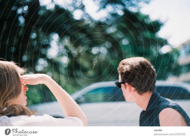 bo & cl Masculine Feminine Head Arm Sunlight Car Brunette Sunglasses Observe To talk Relaxation Communicate Dream Wait Thin Far-off places Together Beautiful