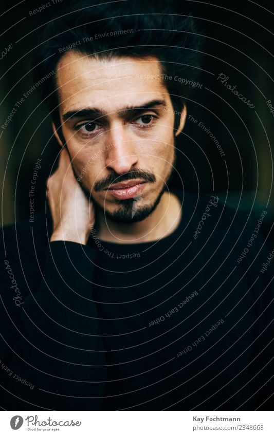 worried young man Masculine Young man Youth (Young adults) Man Adults Life 1 Human being 18 - 30 years Sweater Black-haired Short-haired Facial hair Think