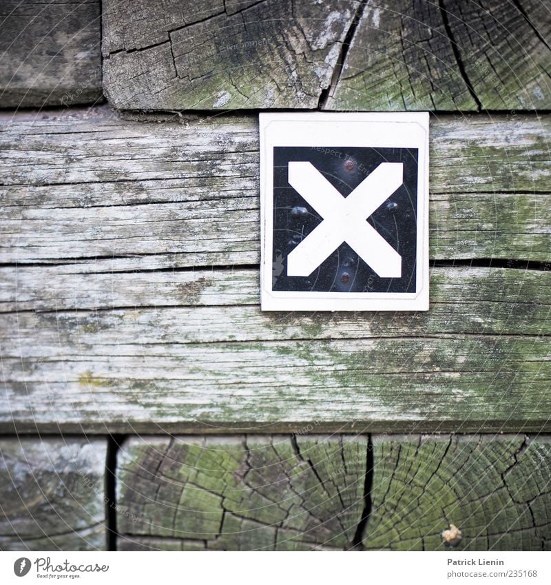 The X Wood Sign Characters Signs and labeling Signage Warning sign Letters (alphabet) Colour photo Exterior shot Close-up Detail Pattern Structures and shapes